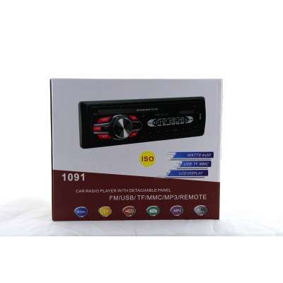 Купити Автомагнітола MP3 1091 знімна панель + ISO кабель