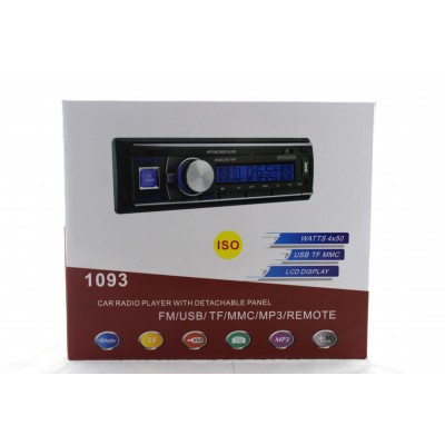 Купить Автомагнитола MP3 1093 съемная панель  + ISO кабель
