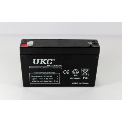 Аккумулятор BATTERY 6V 7A UKC (Реальная ёмкость -30%)