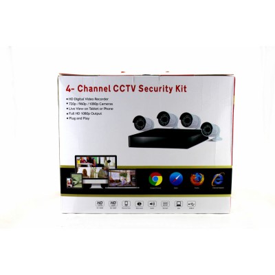 Купить Комплект видеонаблюдения, видеорегистратор + 4 камеры на 2mp. DVR KIT D001