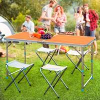 Стол для пикника Folding table (№3 Светлое дерево) в комплекте входят 4 стула