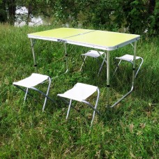 Стіл для пікніка Folding table (№4 зелений) + 4 стільці в комплекті