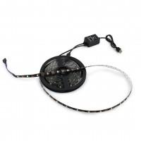 Светодиодная LED лента 5050 RGB с котроллером управления и пультом, реагирует на звуки, 5V вольт