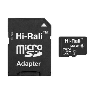 Купить Карта памяти microSDHC (UHS-3) 64GB class 10 Hi-Rali (с адаптером)