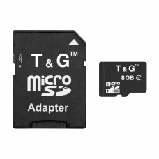Карта пам'яті microSDHC 8GB class 4 T&G (з адаптером)