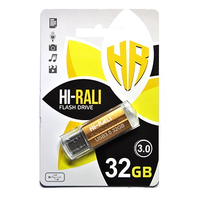 Накопичувач 3.0 USB 32GB Hi-Rali Corsair серія золото