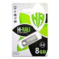 Накопичувач 3.0 USB 8GB Hi-Rali Shuttle серія срібло