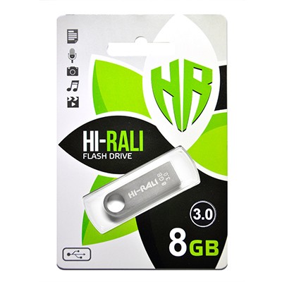 Купити Накопичувач 3.0 USB 8GB Hi-Rali Shuttle серія срібло