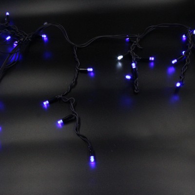 Xmas гирлянда LED 200 3.3Line Short curtain (Сосульки/Бахрома) B-2 Синяя 5Mетров Ул.+соед Черный