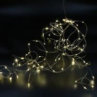 Xmas гирлянда 100Led(Copper) на медной проволоке(Капля)WWТеплый белый 10M от220Vрежимы ТОЛЬКО ЯЩИКОМ
