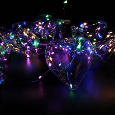 Купити Xmas гірлянда у вигляді Лампочки серця 150 Led Мультикольорова 10M 8CM 3M1,5M (ПРОДАЖ ТІЛЬКИ ЯЩИКАМИ!)