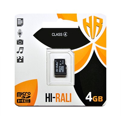 Купити Карта пам'яті microSDHC 4GB class 4 Hi-Rali (без адаптера)