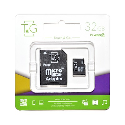 Купить Карта памяти microSDHC (UHS-1) 32GB class 10 T&G (с адаптером)