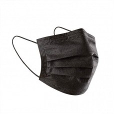 Черные защитные маски, 3-слойные, с зажимом для носа (цена за уп.50 штук !!!)