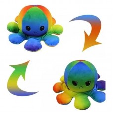 Мягкая игрушка осьминог двухсторонний rainbow