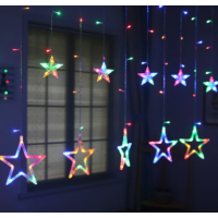 Xmas гирлянда STAR CURTAIN 12M MULTI Звезды Мультицветные 3M*80CM*50CM