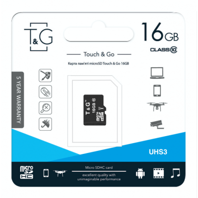 Купити Карта пам'яті microSDHC (UHS-3) 16GB class 10 T&G (без адаптації)