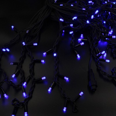Купить Xmas гирлянда LED 200 3.3Line Short curtain(Сосульки/Бахрома) B-1 Синяя 10M*1,5M Ул.+соед. Белый