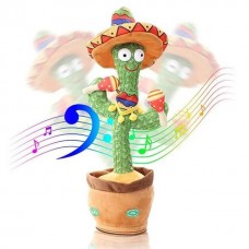 Танцующий кактус "Мексиканец" поющий 120 песен с подсветкой работает от USB