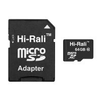 Карта пам'яті microSDHC 64GB class 10 Hi-Rali (з адаптером)