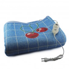 Электропростынь с сумкой electric blanket 150*120 Вишня на синем фоне с клеткой