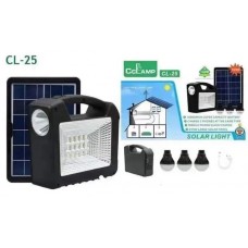 Портативная станция для зарядки CL25 с 3 лампами и солнечной панелью