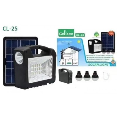 Купить Портативная станция для зарядки CL25 с 3 лампами и солнечной панелью
