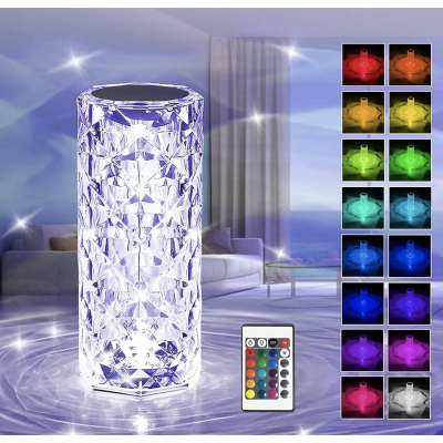 Хрустальная настольная лампа Ромб Rgb  4 режима сенсорное управление (8962) от  – лучшая цена, доставка по Украине