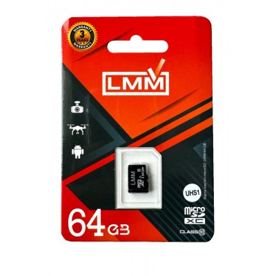 Карта пам'яті microSDHC (UHS-1) 64GB class 10 LMM (без адаптера)