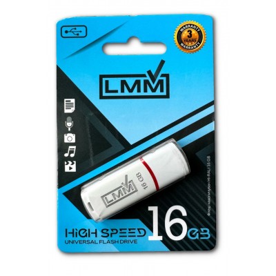 Накопичувач USB 16GB LMM Classic серiя 011 білий