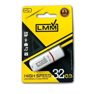 Накопичувач USB 32GB LMM Classic серiя 011 білий