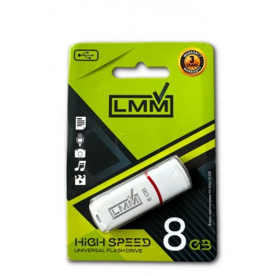 Накопичувач USB 8GB LMM Classic серiя 011 білий