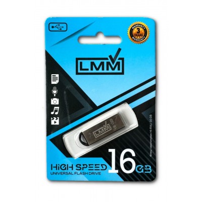 Накопичувач USB 16GB LMM Fit металева серiя срібло