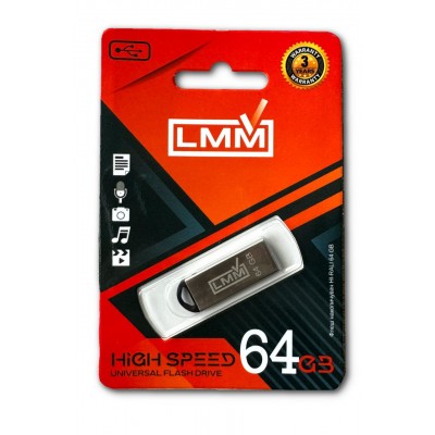 Накопичувач USB 64GB LMM Fit металева серiя срібло