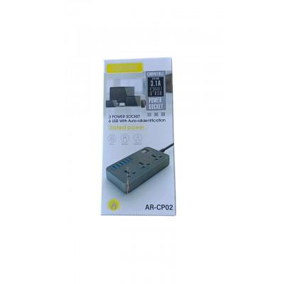 Удлинитель на 3 розетки и 6 USB разъемов, AR-CP02 (9922) от  – лучшая цена, доставка по Украине
