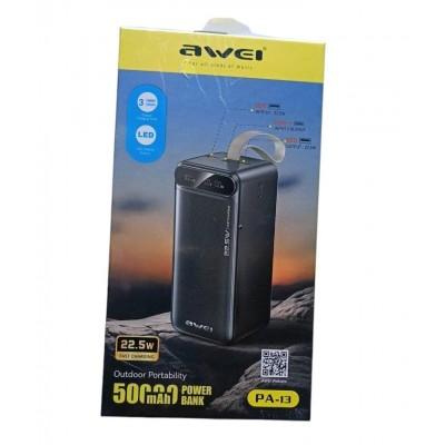 Внешний аккумулятор Power Bank 50000mah, PA-13, 22.5W, AWEI (9913) от AWEI – лучшая цена, доставка по Украине