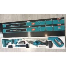 Комплект для сада: Триммер, Секатор, Цепная пила, Воздуходуйка 4в1