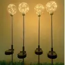 Садовый светильник на солнечной батарее шар 20 см 30 LED теплый (Цена за упаковку 2 штуки)