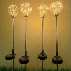 Садовий світильник на сонячній батареї куля 20 см 30 LED тепла (Ціна за упаковку 2 штуки)