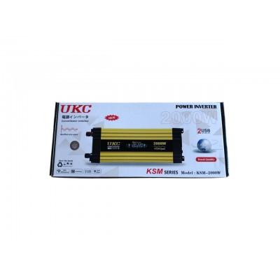 Перетворювач AC/DC KSM 2000W 12V LCD+2 USB (10532)