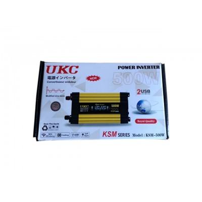Перетворювач AC/DC KSM 500W 12V LCD+2 USB (10529)