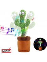 Танцующий кактус поющий 120 песен с подсветкой работает от батареек Dancing Cactus